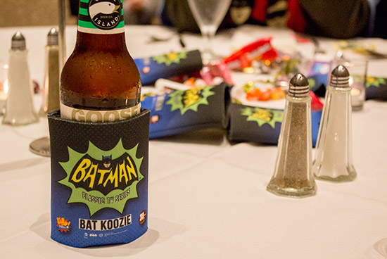 KaPow Pinball Batman drinks jackets were on every table