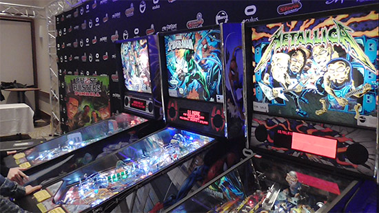 Four machines were set up to play to the left of the back doors - Ghostbusters Pro, Spider-Man VE, Metallica Pro and Laser War