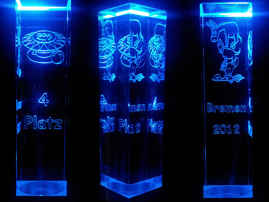 Trophies for the top four players