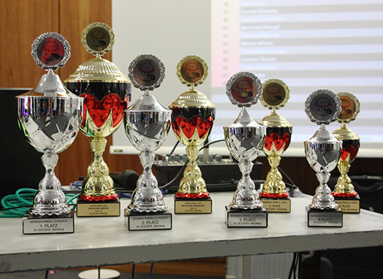 Trophies for the top four places in the main and Classics tournaments