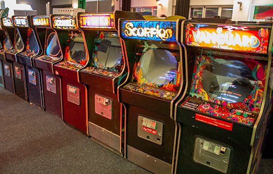 Video games in the free-play hall