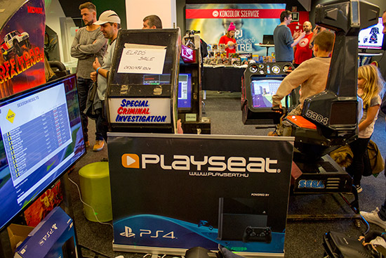 Playseat were showing their gaming seats alongside some sit-down arcade games