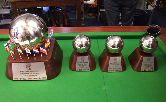 The trophies for the top 4 players