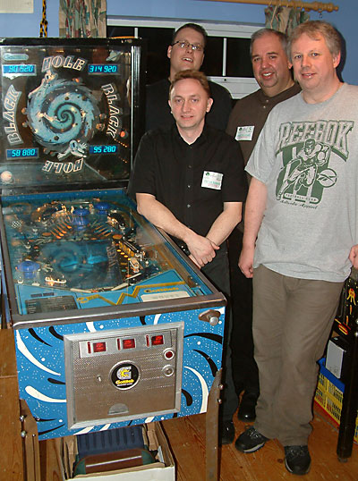 The four finalists with the final machine