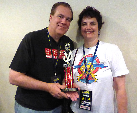 Winners of the Best Electromechanical Pinball, Don and Liz Caldwell