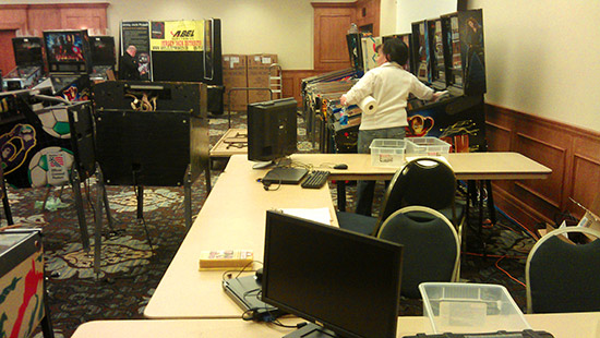 Machines in the main tournament are cleaned
