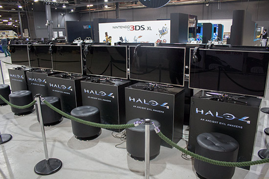 Halo 4 was being promoted with 12 back-to-back Xbox 360 stations