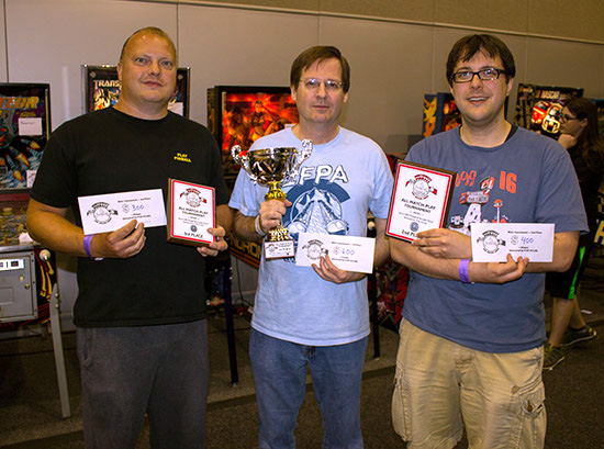 The top three in the main tournament (L-R):