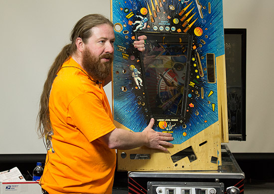 Bill Witzel with a Black Hole playfield