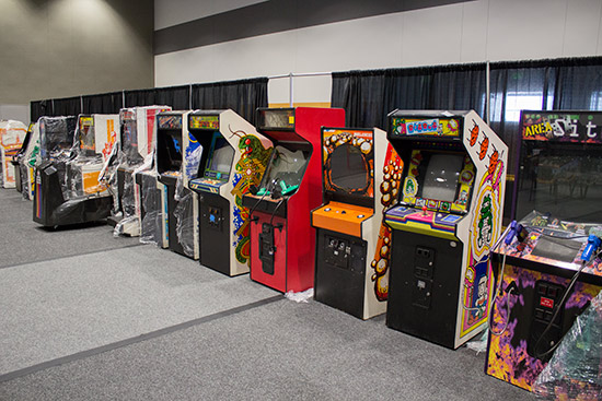 One row of classic arcade videos