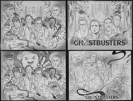 Early concept art for Ghostbusters