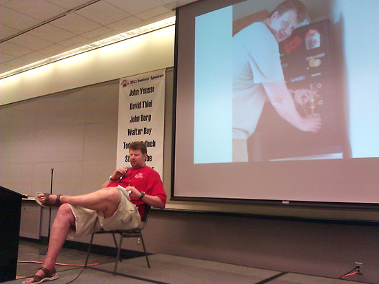 Todd MacCullough gives a seminar covering his life of pinball and the NBA