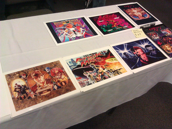 An assortment of the prints Doug Watson was offering for sale