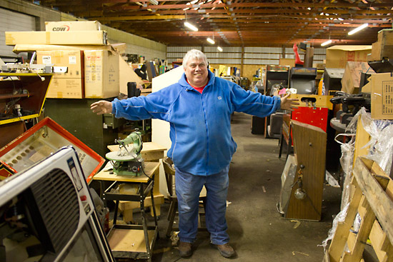 Mike in his warehouse