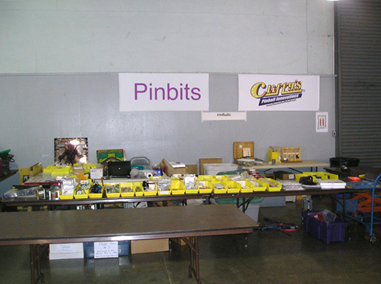 Pinbits' stand