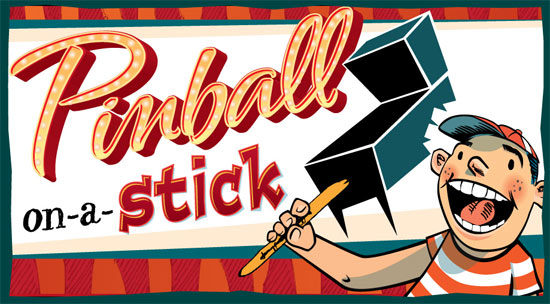 The Pinball-on-a-Stick logo