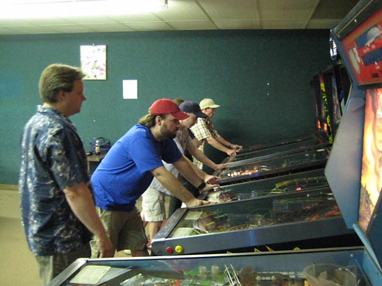 Pre-tournament customers at the arcade