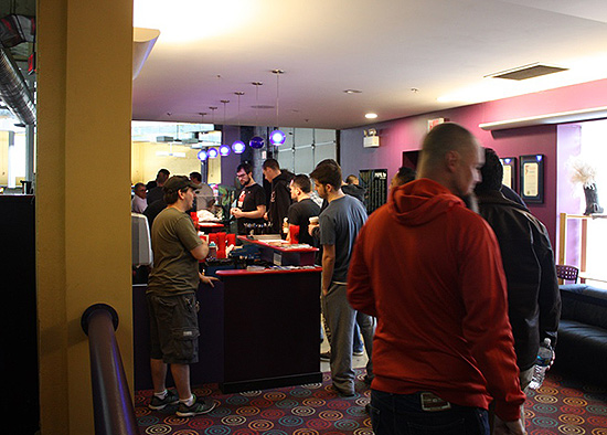 Queuing for registration - I also picking up my pre-ordered T-shirts and some tokens to be able to play the machines
