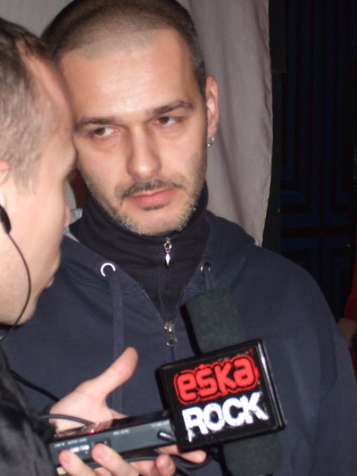 Lukasz Dziatkiewicz president of Polish Pinball Association gives interview for radio Eska Rock