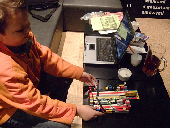 Kuba, Marius’s son, presents his Lego pinball machine - and it works! 