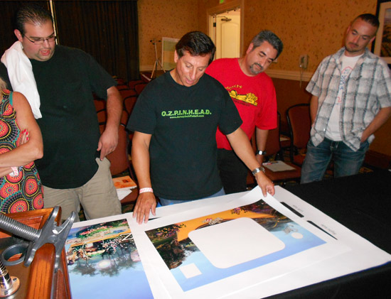 Jack shows the cabinet artwork to audience members after his seminar at PPE 2011