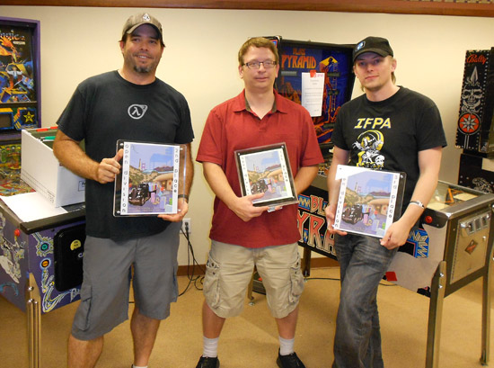 The top three in the Open Division: Keith Elwin (2nd place), Kevin Martin (1st place) and Cayle George (3rd place)