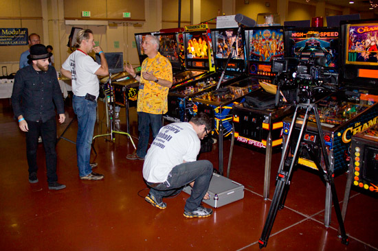 The History of Pinball crew were just one of many shooting at the PPE