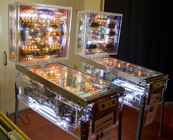 The two Visible Pinball machines