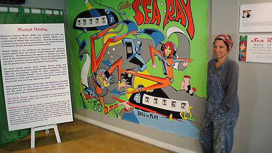 Artist d’Arci Bruno displays her Bally Sea Ray mural. PPM Archives
