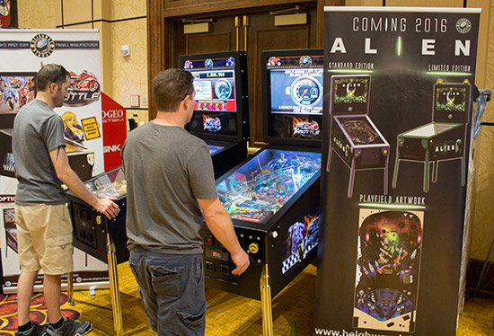 Heighway Pinball were selling Full Throttles and promoting their upcoming Alien title
