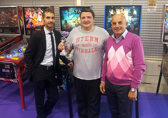 Second place, Franck Bona with Alessio and Natale Zaccaria - the former Zaccaria game designer
