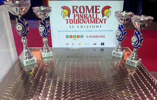 Trophies for the Rome Pinball Tournament