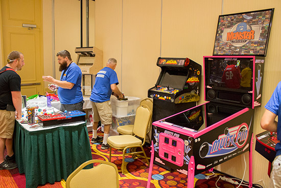 Monster Arcades were showing their custom-built video game units