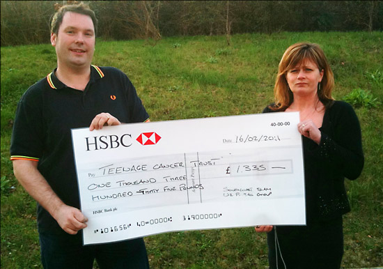 Will presenting the cheque to the Teenage Cancer Trust