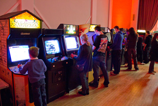 Some of the video games at the Slam