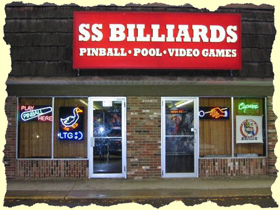 The web site picture of front of the world famous SS Billiards