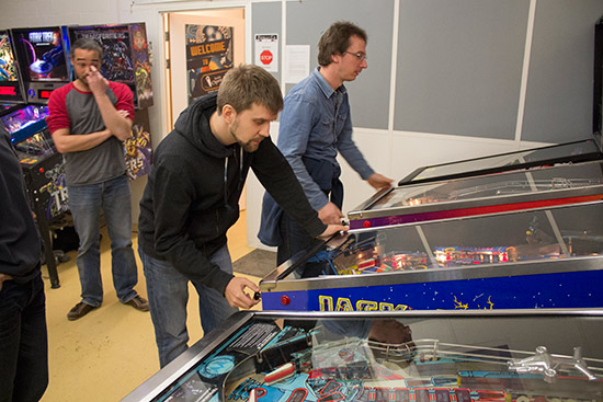 ECS first round matches in the first pinball room