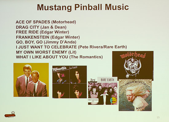 Songs included in the Mustang Pro