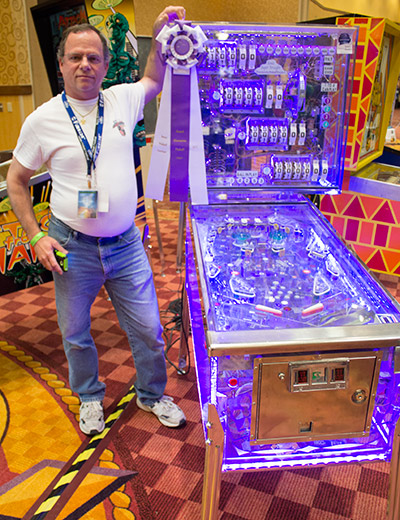 Shawn Farwell with his Acrylic Pinball Project