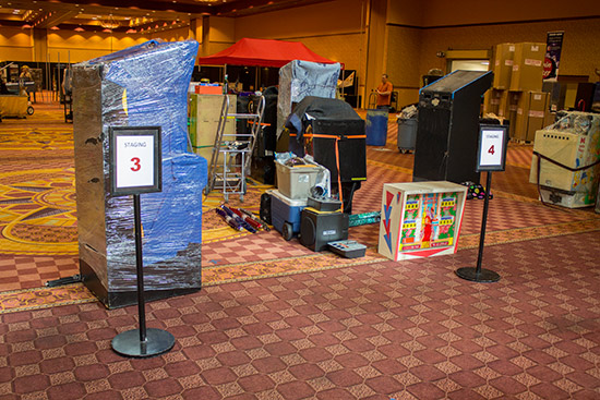 The staging area where games can be placed before moving to their final destination