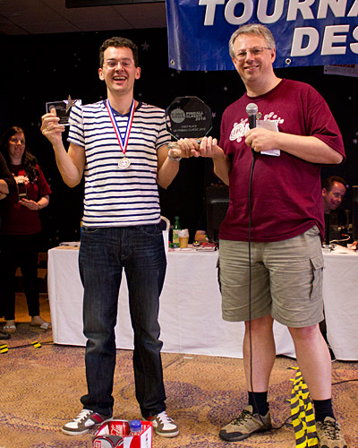 Brenn with his UK Pinball High Score Shootout trophy