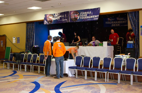 The tournament team have their area set up