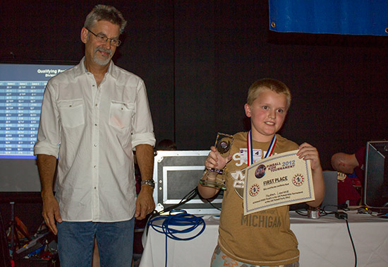 Winner of Saturday's UK Pinball Kids Tournament 2012, Nathan Lawrence