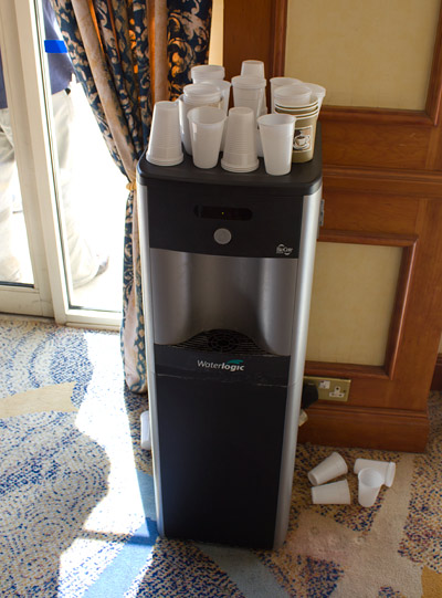 It didn't win any awards, but the free chilled water machine was the star of the show for many