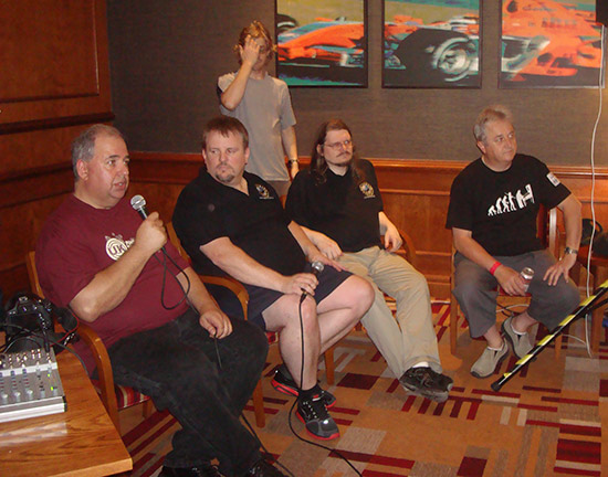 Martin makes the introduction, with Andrew and other team members