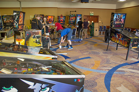 Machine set-up in the tournament area