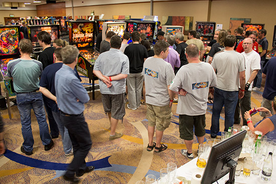 Players in the UK Pinball Team Tournament