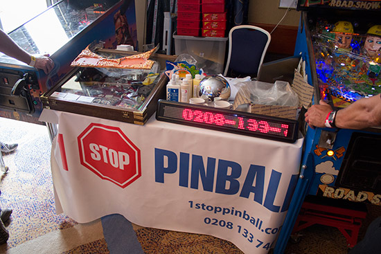The 1 Stop Pinball stand