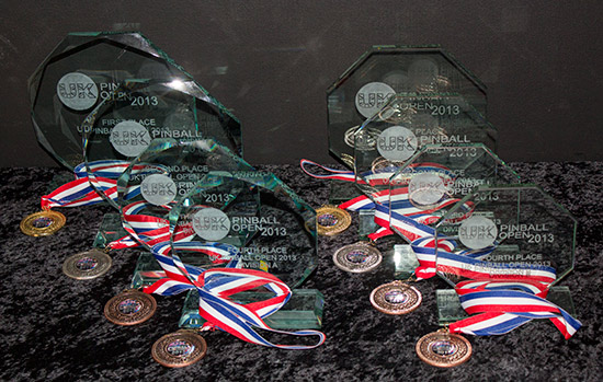 Trophies and medals for the Open's A and B divisions