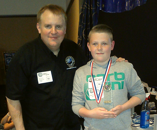 Winner of the Youth Division in the UK Pinball Kids Tournament, Lewis Fryars